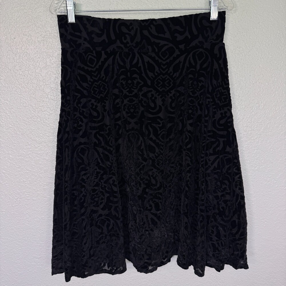 Elhoffer Essentials Skirt Women Large Julie Velvet Sheer Burnout Whimsigoth Blk
